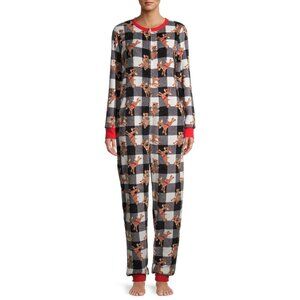 M Rudolph Drop Seat Holiday Pajama Union Suit NWT